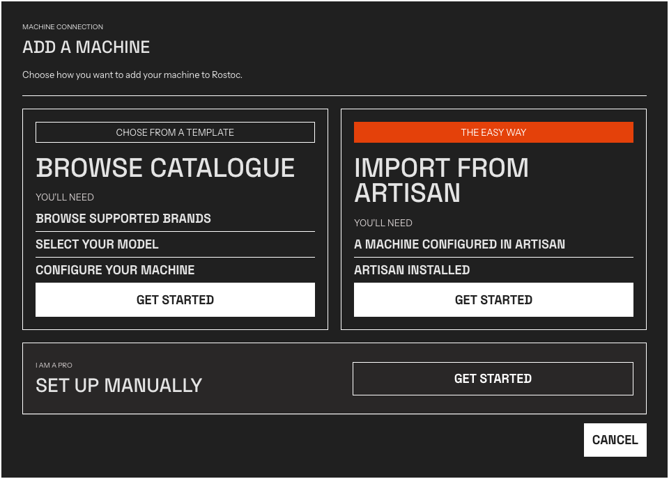 The Add a Machine dialog with the Browse Catalogue path