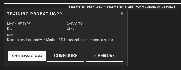 A degraded Machine in the list, with the status details shown on hover